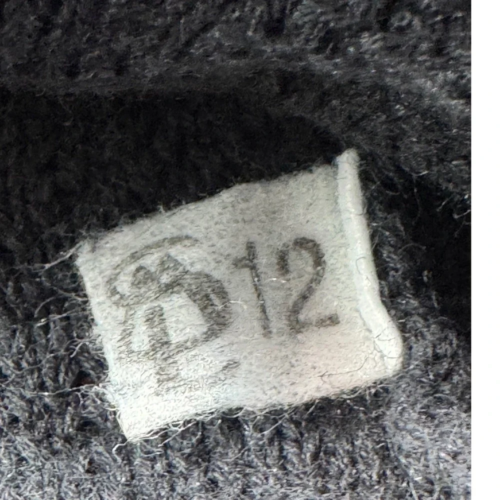 VTG Alfred Dunner‎ Womens Gray Chevron Textured Knit Beaded Polo Sweater Top L